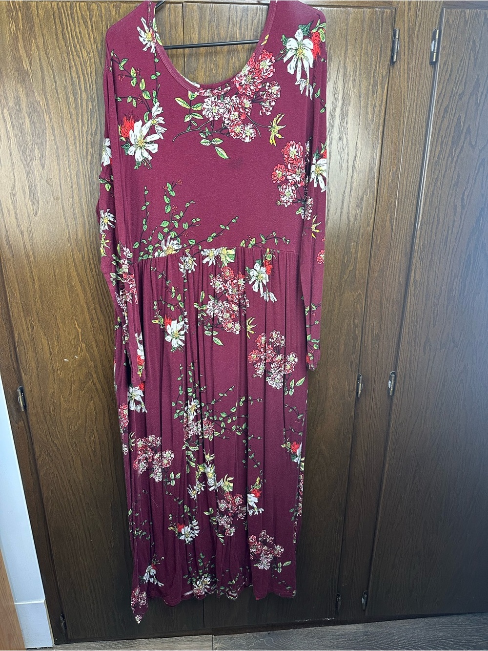 Burgundy Floral Maxi Dress